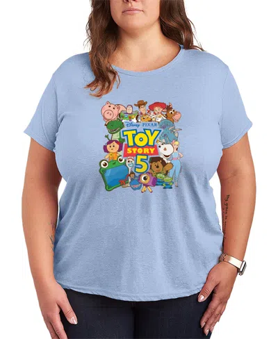Hybrid Apparel Plus Size Toy Story 5 Woody And Friends Collage Short-sleeve Graphic T-shirt In Blue