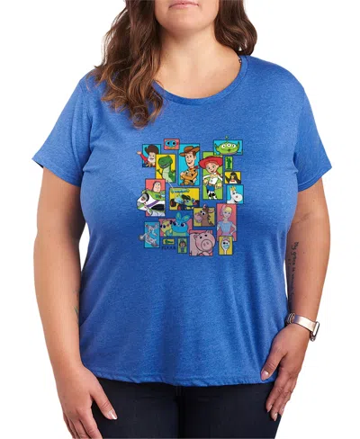 Hybrid Apparel Plus Size Toy Story Grid Short-sleeve Graphic T-shirt In Blue