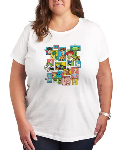 Hybrid Apparel Plus Size Toy Story Grid Short-sleeve Graphic T-shirt In White