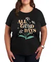 Hybrid Apparel Plus Size Trendy All Good Graphic Crew Neck T-shirt In Black