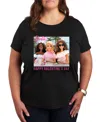 Hybrid Apparel Plus Size Trendy Barbie Happy Galentine's Day Graphic Crew Neck T-shirt In Black