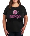 Hybrid Apparel Plus Size Trendy Disco Flash Graphic Crew Neck T-shirt In Black