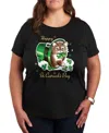 Hybrid Apparel Plus Size Trendy Happy St Catrick's Day Graphic Crew Neck T-shirt In Black