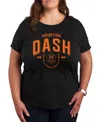 Hybrid Apparel Plus Size Trendy Houston Dash Graphic Crew Neck T-shirt In Black