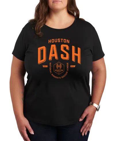 Hybrid Apparel Plus Size Trendy Houston Dash Graphic Crew Neck T-shirt In Black