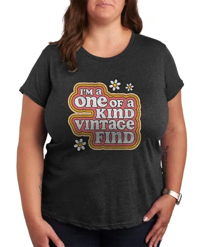 Hybrid Apparel Plus Size Trendy One Of A Kind Graphic Crew Neck T-shirt In Grey