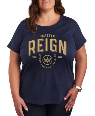 Hybrid Apparel Plus Size Trendy Seattle Reign Graphic Crew Neck T-shirt In Blue