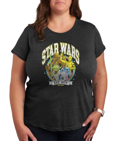 Hybrid Apparel Plus Size Trendy Star Wars Classics Graphic Crewneck T-shirt In Black