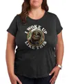Hybrid Apparel Plus Size Trendy Star Wars I Woke Up Classics Graphic Crewneck T-shirt In Gray