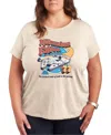 Hybrid Apparel Plus Size Trendy Star Wars Millenium Falcon Classics Graphic Crewneck T-shirt In Beige,khaki