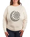 Hybrid Apparel Plus Size Trendy Sun Moon Graphic Pullover Top In Beige,khaki