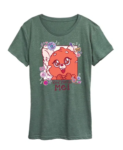 Hybrid Apparel Plus Size Turning Red Mei Red Panda Graphic T-shirt In Green