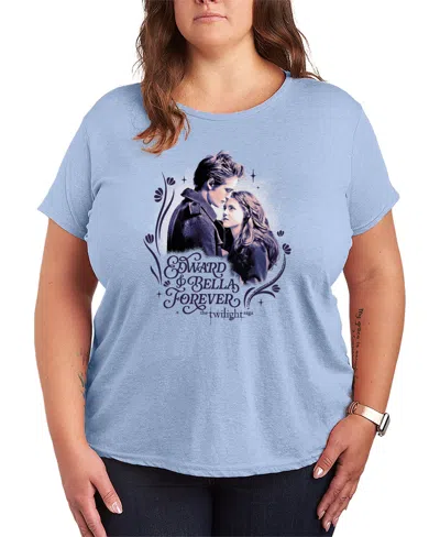Hybrid Apparel Plus Size Twilight Edward And Bella Graphic T-shirt In Blue