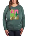 Hybrid Apparel Plus Size Wicked Elphaba Glinda Graphic Pullover T-shirt In Green