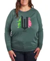 Hybrid Apparel Plus Size Wicked Elphaba Glinda Graphic Crew Neck T-shirt In Green