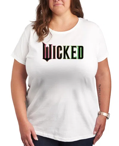 Hybrid Apparel Plus Size Wicked Elphaba Theatrical Logo Graphic Tee In White