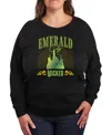 Hybrid Apparel Trendy Plus Size Wicked Emerald City Graphic Crew Neck T-shirt In Black