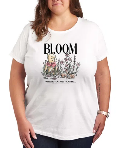 Hybrid Apparel Plus Size Winnie The Pooh Bloom Where You Are Planted Short-sleeve Graphic T-shirt In White