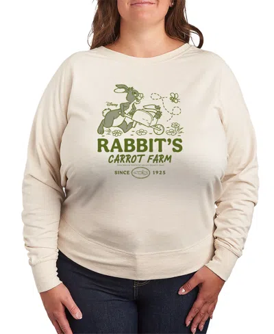 Hybrid Apparel Plus Size Winnie The Pooh Rabbit Carrot Farm French Terry Long-sleeve T-shirt In Brown