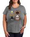 Hybrid Apparel Plus Sizehalloween Cats Women's Short Sleeve Graphic T-shirts In Gray