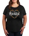 Hybrid Apparel Plus Sizeheart Thankful Women's Short Sleeve Graphic T-shirts In Animal Print