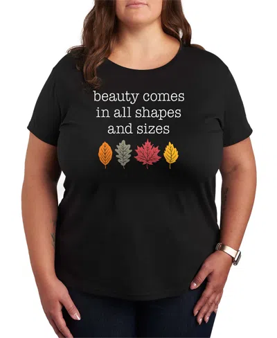 Hybrid Apparel Plus Sizeleaves Beauty Women's Short Sleeve Graphic T-shirts In Black