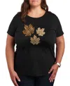 Hybrid Apparel Plus Sizeleaves Women's Short Sleeve Graphic T-shirts In Multi