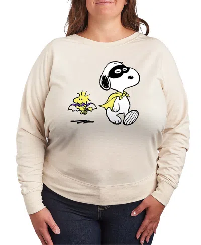 Hybrid Apparel Snoopy And Woodstock Halloween Costume Women's French Terry Long Sleeve Shirt In Neutral