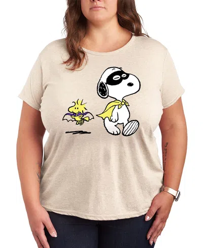 Hybrid Apparel Snoopy And Woodstock Halloween Costume Women's Short Sleeve Graphic T-shirts In Brown