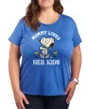 Hybrid Apparel Snoopy And Woodstock Halloween Mummy Loves Her Kids Women's Short Sleeve Graphic T-shirts In Animal Print