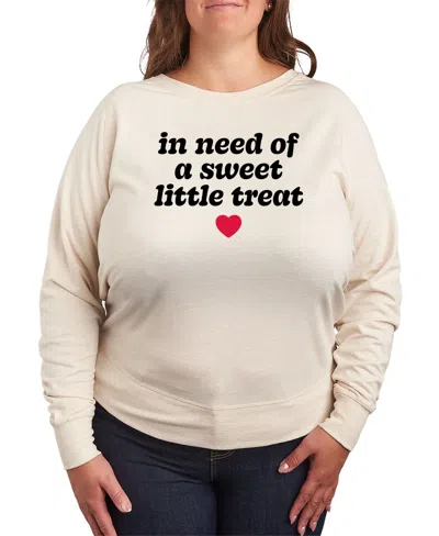 Hybrid Apparel Sweet Treat Plus Size Graphic Pullover In Beige,khaki