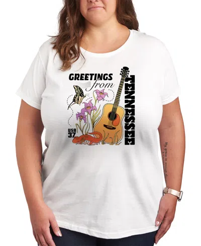 Hybrid Apparel Tennessee Stamp Plus Size Graphic T-shirt In White