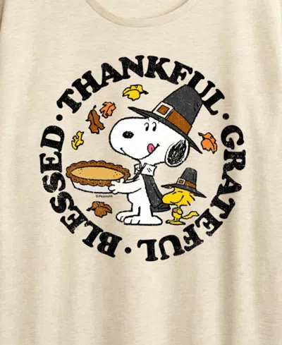 Hybrid Apparel Thanksgiving Snoopy And Woodstock Blessed Women's Short Sleeve Graphic T-shirts In Multi
