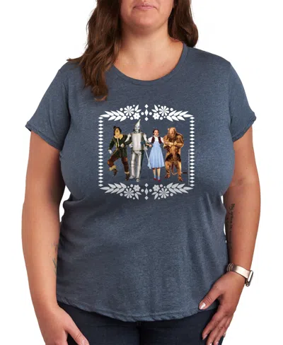 Hybrid Apparel The Wizard Of oz Group Plus Size Graphic T-shirt In Heather Blue