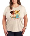 Hybrid Apparel Trendy Disney Moana Plus Size Graphic T-shirt In Beige,khaki