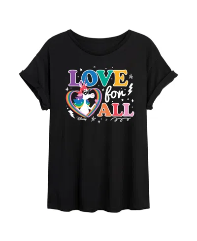 Hybrid Apparel Trendy Juniors Inside Out Pride Graphic Oversized Tee In Black