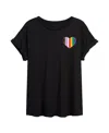 Hybrid Apparel Trendy Juniors Lgbtq Heart Graphic Oversized Tee In Black