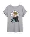 Hybrid Apparel Trendy Juniors Mermaid Graphic Oversized Tee In Grey