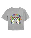 Hybrid Apparel Trendy Juniors Mlp Beyoutiful Cropped Tee In Heather Grey