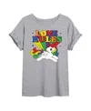 Hybrid Apparel Trendy Juniors Mlp Love Graphic Oversized Tee In Heather Grey