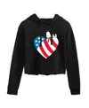 Hybrid Apparel Trendy Juniors Peanuts Snoopy Flag Graphic Cropped Hoodie In Black