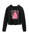 Hybrid Apparel Trendy Juniors Wicked Glinda Graphic Cropped Hoodie In Black