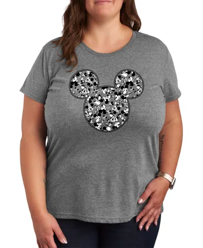 Hybrid Apparel Trendy Mickey Plus Size Graphic T-shirt In Grey