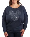 Hybrid Apparel Trendy Mickey Spiderweb Plus Size Graphic T-shirt In Blue