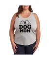 Hybrid Apparel Trendy Peanuts Dog Mom Plus Size Graphic Tank In Grey