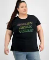 Hybrid Apparel Trendy Plus Size Aapi Amplify Voices Graphic Tee In Black