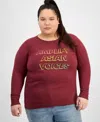Hybrid Apparel Trendy Plus Size Aapi Amplify Voices Graphic Top In Red