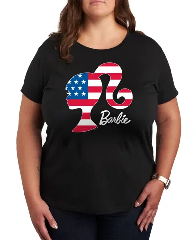 Hybrid Apparel Trendy Plus Size Barbie Usa Graphic T-shirt In Black