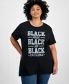 Hybrid Apparel Trendy Plus Size Black History Month Graphic Tee In Black