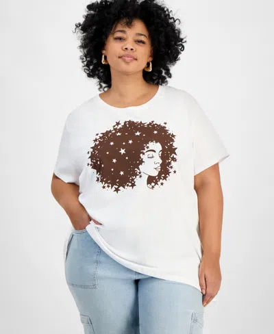 Hybrid Apparel Trendy Plus Size Black History Month Graphic Tee In Beige,khaki